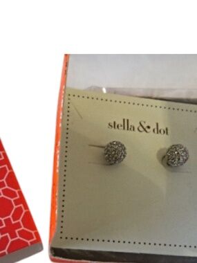 Stella & Dot Essential Pave Studs Silver Earrings
